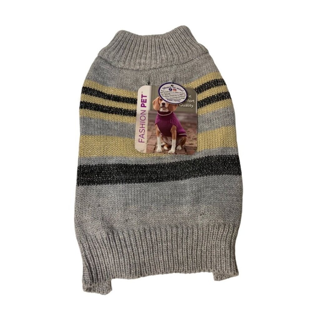 Small Fashion Pet Striped Gray Sweater Dog 10"-14" New